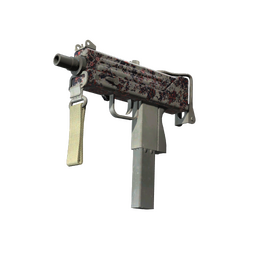 MAC-10 | Red Filigree (Battle-Scarred)