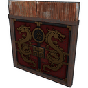 Dragon Door - Rust-Skin für Doppeltür aus Blech