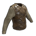 Burlap and Leather Vest - Rust-Skin Burlap Shirt