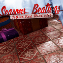 Red Festive Floor Tiles - Rust-Skin für Bodentapete