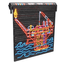 Neon Oil Rig Garage Door - Rust-Skin für Garagentor