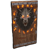 Wolf Warrior Wooden Door