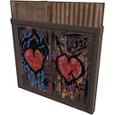 Graffiti Love Double Door - Rust-Skin für Doppeltür aus Blech