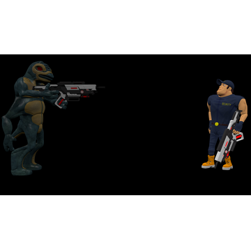 Reptile aiming at the hero