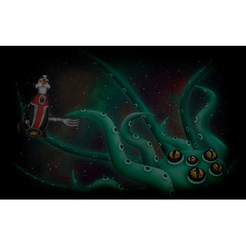 Augustus fighting an octopus