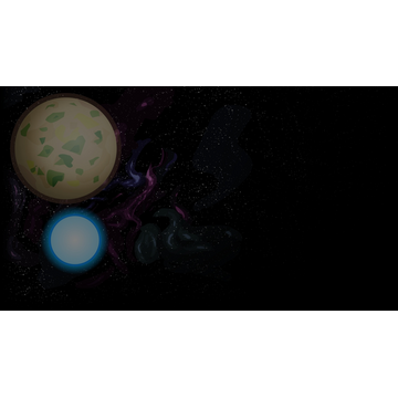 World orbiting a blue star