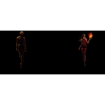 Ninja and fire girl background