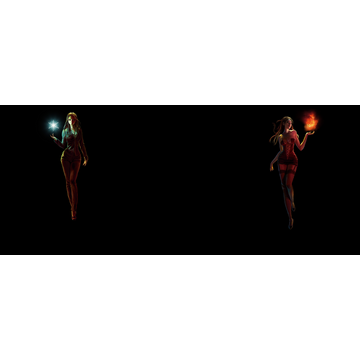 Ice girl and fire girl background