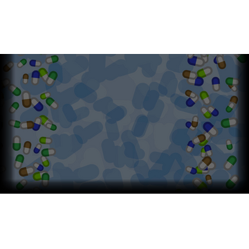 Background heavily filled with pills