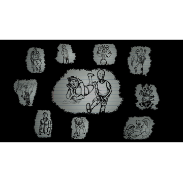 Hero Boy Doodles Background