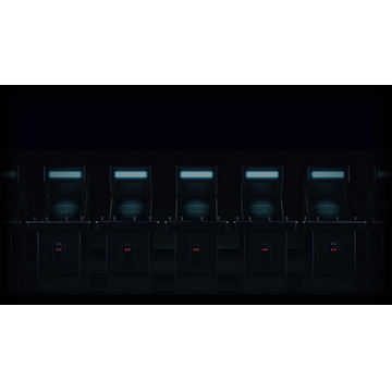 Many Glowing Arcade Cabs