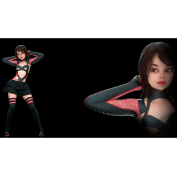 RuRu dancing in black