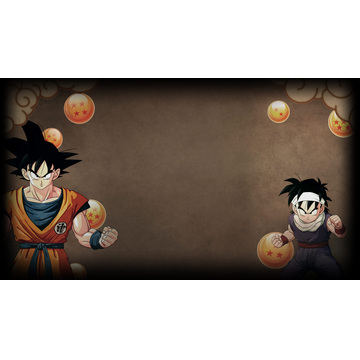 Goku and Gohan with Dragon Balls