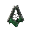 Dual Berettas | Polished Malachite (Battle-Scarred)