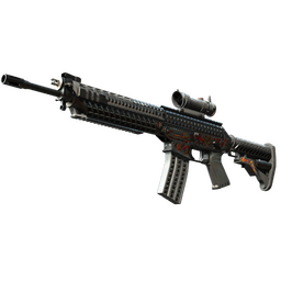 StatTrak™ SG 553 | Heavy Metal (Battle-Scarred)