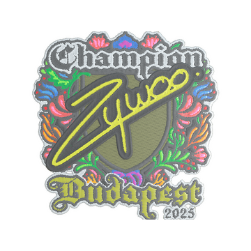 Sticker | ZywOo (Embroidered, Champion) | Budapest 2025